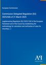 Blauer Hintergrund. Text: "European Commission", "Commission Delegated Regulation (EU) 2025/606 of 21 March 2025". Unten Logo "Antiphon Verlag".