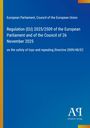 Blauer Hintergrund, links orange Linie. Texte: Regulation (EU) 2025/2509 und Antiphon Verlag.