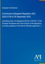 Titel: "Commission Delegated Regulation (EU) 2023/2738". Blaues Cover mit Logo "AV" unten rechts.