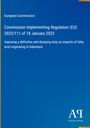 Text: European Commission, Regulation (EU) 2023/111, Indonesia. Blauer Hintergrund, Antiphon Verlag Logo unten rechts.