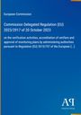 Text über EU-Verordnung, Datum und Details zur Akkreditierung. Blaues Design mit Verlag-Logo unten rechts.