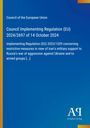 Titel: "Council Implementing Regulation (EU) 2024/2697 of 14 October 2024". Blaues Cover, gelber Rand. Logo unten.