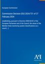 Europäische Kommission, Entscheidung (EU) 2024/721. Blauer Hintergrund mit gelben Akzenten und Verlag-Logo.