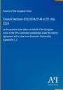 Council of the European Union, Entscheidung (EU) 2024/2144, Text auf blauem Hintergrund, Logo „AR Antiphon Verlag“.