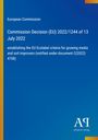 "Commission Decision (EU) 2022/1244 of 13 July 2022"; blauer Hintergrund; AQ-Logo mit "Antiphon Verlag".