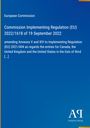 Titel: "Commission Implementing Regulation (EU) 2022/1618 of 19 September 2022" auf blauem Hintergrund.