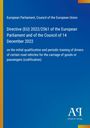 Directive (EU) 2022/2561 vom 14. Dezember 2022, Antiphon Verlag, auf blauem Hintergrund mit gelben und orangen Akzenten.