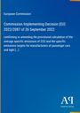 European Commission, Entscheidung über CO2-Emissionen, blauer Hintergrund, unten rechts das Logo von Antiphon Verlag.