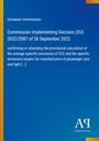 Text oben: "European Commission." Darunter detaillierterer Text zur Entscheidung über CO2-Emissionen von Fahrzeugen. Logo unten rechts.