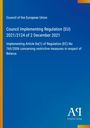 „Council Implementing Regulation (EU) 2021/2124“, blauer Hintergrund, weißer Text. Logo „Antiphon Verlag“ unten.