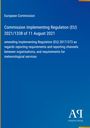 European Commission: Implementing Regulation (EU) 2021/1338, 11 August 2021. Blauer Hintergrund mit Logo.
