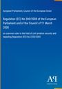 Titel: Regulation (EC) No 300/2008 über Luftsicherheit. Blau, mit gelbem Rand und Verlagssignet unten.