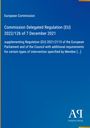 "Commission Delegated Regulation (EU) 2022/126" auf blauem Hintergrund, unten rechts ein Logo von Antiphon Verlag.