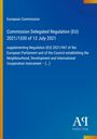 European Commission. Commission Delegated Regulation (EU) 2021/1530 of 12 July 2021. Blau mit gelben und orangen Rändern.
