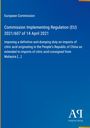 „European Commission, Regulation (EU) 2021/607, anti-dumping duty on citric acid imports from China, extended to Malaysia[...]“ Ein blauer Hintergrund mit einem kleinen Logo rechts unten.