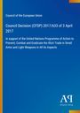 Council Decision (CFSP) 2017/633, 3 April 2017. Titeltext in Weiß auf blauem Hintergrund, Logo unten rechts.