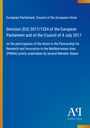 Text über EU-Entscheidung 2017/1324 zur Mittelmeer-Forschung. Blaues Design mit gelbem Rand und Verlag-Logo.