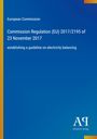 Text über EU-Verordnung zur Strombilanzierung, blaue Farbe, schlichte Gestaltung, Logo „AR“ unten rechts.