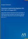 Text: Commission Implementing Regulation (EU) 2017/1421 of 2 August 2017. Blaues Cover mit gelb-rotem Streifen.