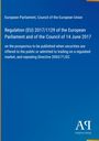 Text über EU-Verordnung 2017/1129 und Prospektpflicht, blauer Hintergrund, unten rechts "Antiphon Verlag".