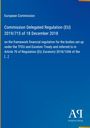 Text: "Commission Delegated Regulation (EU) 2019/715 of 18 December 2018". Blaues Layout mit gelbem Streifen.