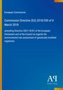 "Commission Directive (EU) 2018/350 of 8 March 2018", blauer Hintergrund, gelber Rand, Antiphon Verlag Logo.