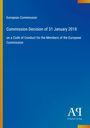 Text: "European Commission. Commission Decision of 31 January 2018 on a Code of Conduct" auf blauem Hintergrund. Logo unten rechts.