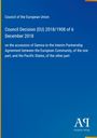 "Council Decision (EU) 2018/1908 of 6 December 2018" steht in weißem Text auf einem blauen Hintergrund. Unten rechts steht "Antiphon Verlag" mit einem stilisierten Logo.