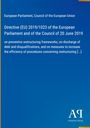 Directive (EU) 2019/1023 zur Umstrukturierung und Entschuldung, EU-Parlament und Rat, blaues Layout, Antiphon Verlag.