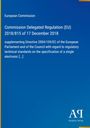 Text: "European Commission: Commission Delegated Regulation (EU) 2018/815 of 17 December 2018." Blau mit Verlagslogo.