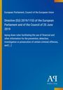 Directive (EU) 2019/1153 vom Europäischen Parlament, in blauem Design mit gelben und orangen Akzenten.