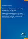 Text: European Commission, Commission Delegated Regulation (EU) 2020/1816 of 17 July 2020. Blau mit gelbem Streifen.