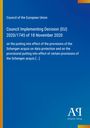 Council of the European Union. Entscheidung zur Schengen-Datenrichtlinie 2020/1745. Blau, links gelber Streifen.