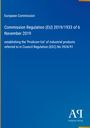 Titel: "European Commission Regulation (EU) 2019/1933." Blauer Hintergrund, "Antiphon Verlag" unten rechts.