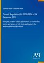 Council Regulation (EU) 2019/2236: 2020 fishing opportunities in Mediterranean and Black Seas, blauer Hintergrund.