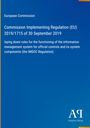 "Commission Implementing Regulation (EU) 2019/1715 of 30 September 2019"; blauer Hintergrund, EU-Thema.