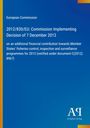 "European Commission, 2012/830/EU, Fischerei-Kontrollprogramme 2012. Blauer Hintergrund, links gelber Streifen."
