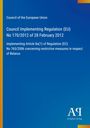"Council Implementing Regulation (EU) No 170/2012 of 28 February 2012" auf blauem Hintergrund mit einem Logo unten.