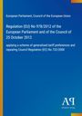 Text: "Regulation (EU) No 978/2012...". Hintergrund: Blauer Verlauf mit gelber Kante links und rechteckigen Farbakzenten.