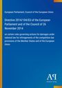 Text: "Directive 2014/104/EU...; European Parliament, Council of the EU." Logo unten rechts, blauer Hintergrund.