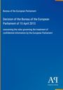Bureau of the European Parliament, Entscheidung vom 15. April 2013, große blaue Fläche mit kleinem Logo "Antiphon Verlag".