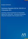 European Commission, Regulation (EU) No 1302/2014, 18 Nov 2014, interoperability of rail rolling stock, blue background.