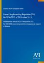 Titel: "Council Implementing Regulation (EU) No 1054/2013". Blaues Cover, gelber Rand links.