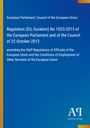 Text zu Verordnung (EU, Euratom) Nr. 1023/2013, EU-Parlament, am 22. Oktober 2013, mit blauem Hintergrund. Logo unten rechts.