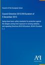 Text: Council of the European Union, Directive 2013/59/Euratom, 5 December 2013. Blaues Cover, AQ Logo unten.