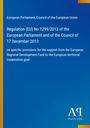 Regulation (EU) No 1299/2013, Unterstützung durch den Europäischen Fonds. Blau, gelber Rand, Logo unten rechts.