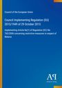Titel: EU-Durchführungsverordnung 2015/1949 vom 29. Oktober 2015. Blaues Cover mit orangem Rand. Unten rechts Verlag.