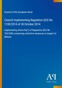Council Implementing Regulation (EU) No 1159/2014, 30 October 2014, Belarus. Blaues Cover, Antiphon Verlag Logo unten rechts.