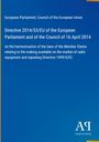 Directive 2014/53/EU zur Harmonisierung der Gesetze der EU-Mitgliedsstaaten über Funkgeräte. Enthält ein Logo.