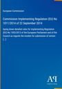 "European Commission, Regulation (EU) No 1011/2014 on blue Hintergrund, Logo rechts unten."